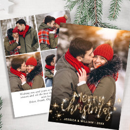 5 FOTO Frohe Weihnachten Gold Sparkle Gruß