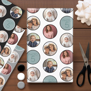 5-Foto-Grenzstreifen - Schwarz-weiß Geschenkpapier Set