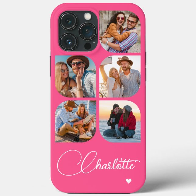 5 Foto Modernes Trendy Einfache Personalisierte Be Case-Mate iPhone Hülle (Rückseite)