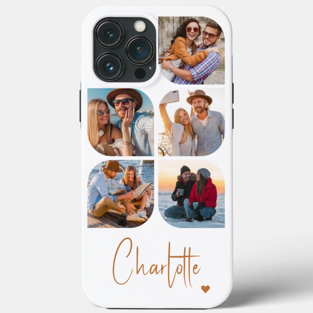 5 Foto Modernes Trendy Einfache Personalisierte Be Case-Mate iPhone Hülle (Rückseite)