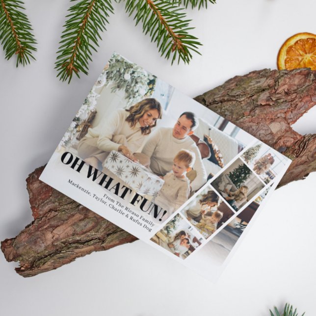 5 Foto Oh, was Spaß Weihnachten (5 Photo Oh What Fun Christmas Holiday Card by Ricaso.  Add five photographs, make your own.
)