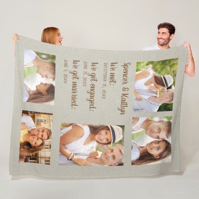 5 Foto Paare erfüllen Verlobt Verheiratet Fleecedecke (Beispiel)