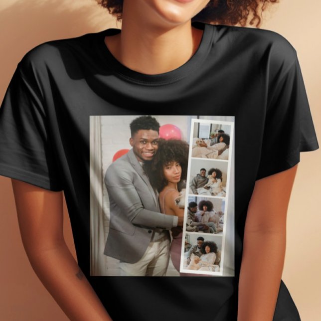 5-Foto-Stand Modernes Personalisiert T-Shirt (5 Photo Booth Modern Personalized T-Shirt by Ricaso. Add your own photographs. Photo gift ideas)