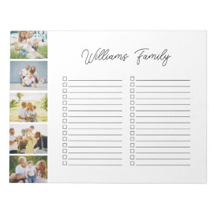 5 Foto- und Familienname-individualisierte liniert Notizblock