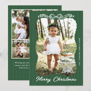 5 Foto Vintage Samt Weihnachten Grün Spitze Schlei