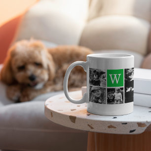 5-Foto-Vorlage Personalisiertes Monogramm Kaffeetasse