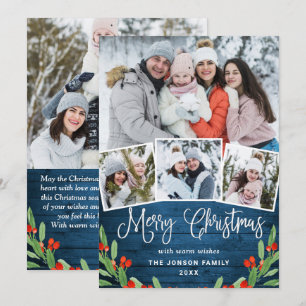 5 FOTO Weihnachten Rustikal Blauer Wald Gruß