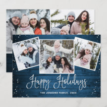 5 FOTO Weihnachten Rustikal Blauer Wald Gruß