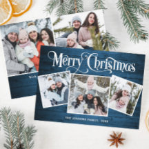 5 FOTO Weihnachten Rustikal Blauer Wald Gruß