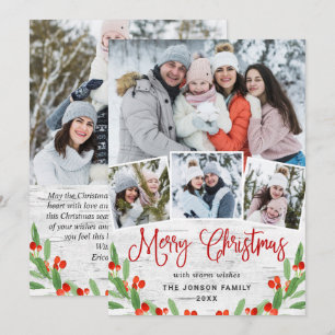 5 FOTO Weihnachten Rustikale Birch Bark Gruß