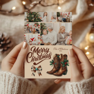 5 Foto Western-Schleife und Stiefel Weihnachten