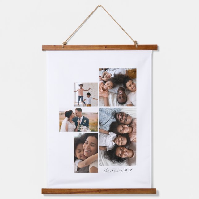 5 FotoCollage Modern Wandteppich Mit Holzrahmen (Vorderseite)