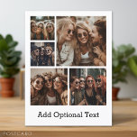 5 Fotocollage Optionaler Text — Farbe bearbeiten Postkarte<br><div class="desc">Fügen Sie Ihre Lieblings-Bilder zu dieser lustigen Vorlage hinzu. Sie können quadratische Fotos oder beliebige Foto für dieses Raster verwenden. Der Hintergrund ist solide und der Text ist ein einfacher Schriftart in Weiß. Alle diese Farben können im erweiterten Designbereich geändert werden.</div>