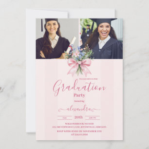 5 Fotos Blush Bloral Graduation Party Einladung