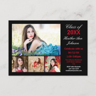 5 Fotos Collage - 3x5 Abschluss Ankündigung