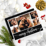 5 Fotos Collage Stylish Merry Christmas Black Einladung<br><div class="desc">5 Fotos Collage Stylish Merry Christmas Black Einladung</div>
