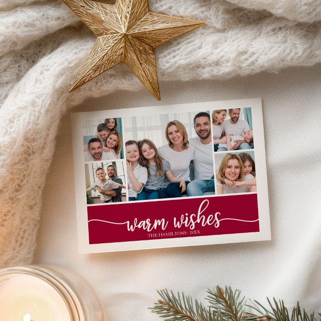 5 Fotos Collage Warmes wünscht Einfache Weihnachte Postkarte (Von Creator hochgeladen)
