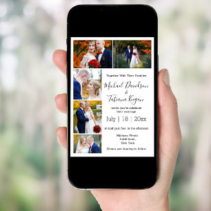 5 Fotos gedruckte und digitale Hochzeit Einladung