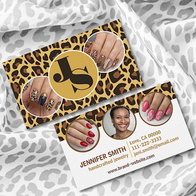 5 Fotos Nails Template Leopard Print Rockabily Visitenkarte (Von Creator hochgeladen)