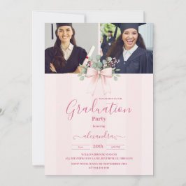 5 Fotos Pink Bow Grad Celebration Einladung