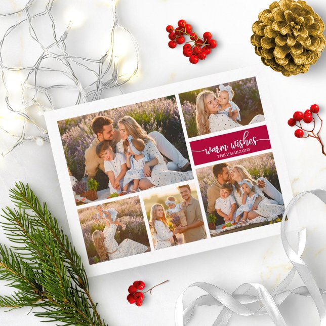 5 Fotos Warmes wünscht Moderne Collage Weihnachten Postkarte (Von Creator hochgeladen)
