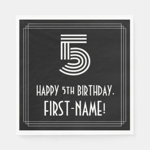 5. Geburtstag: Art Deco Inspiriert Aussehen "5" +  Serviette