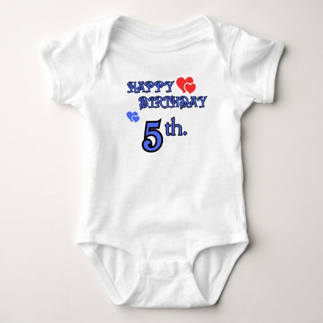 5. Geburtstag Bodysuit Baby Strampler (Vorderseite)