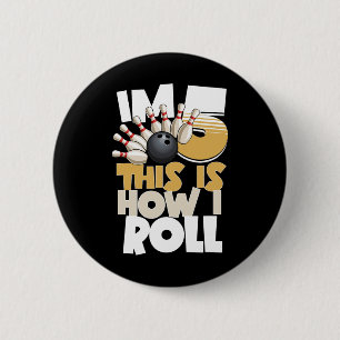 5. Geburtstag Bowling Kinder ich bin 5 So Roll ich Button