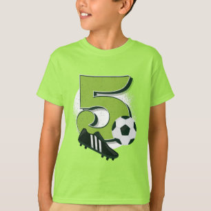 5. Geburtstag Boy Girl Lieben Fußball Fußball Grün T-Shirt