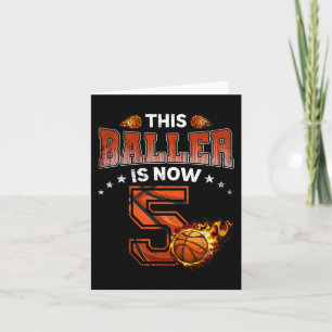 5. Geburtstag Boys Basketball Spieler Geschenke 5 Karte