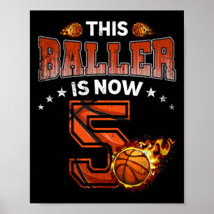 5. Geburtstag Boys Basketball Spieler Geschenke 5  Poster