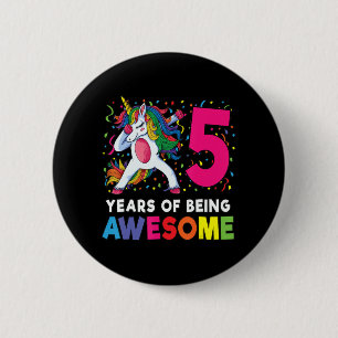 5. Geburtstag Dabbing Einhorn Party Geschenk 5 Jah Button