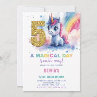 5. Geburtstag Einhorn Geburtstag Einladungen