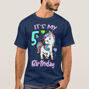 5. Geburtstag Einhorn Kindergeschenke für Mädchen T-Shirt