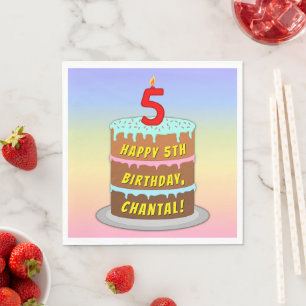 5. Geburtstag: Fun Cake and Candle + Individuelle Serviette