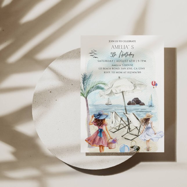 5. Geburtstag Girl Summer Beach Party Einladung (Von Creator hochgeladen)