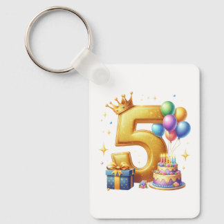 5. Geburtstag Gold Schlüsselanhänger