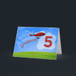 5. Geburtstag, Grandson, Red Airplane Karte<br><div class="desc">Zoomen Sie zum Geburtstag für Ihren Enkel an seinem 5. Geburtstag ein! Er wird diese besondere Karte,  die Enkel auf der Vorderseite sagt,  Liebe geben.</div>