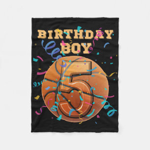 5. Geburtstag Junge Fünf 5 Jahre alt Sketll Spiele Fleecedecke