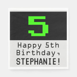 5. Geburtstag - Nerdy / Geeky Style "5 & Name Serviette
