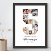 5. Geburtstag Nummer 5 Foto Collage Custom Bild