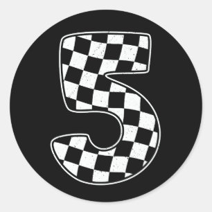 5. Geburtstag Schecknummer 5 Runder Aufkleber