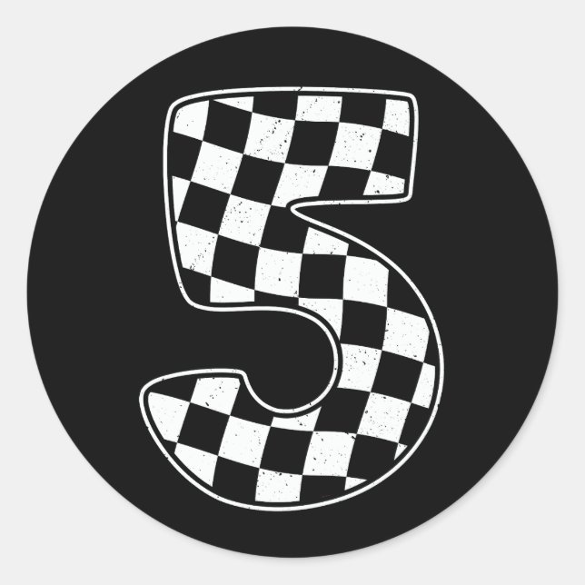 5. Geburtstag Schecknummer 5 Runder Aufkleber (Vorderseite)