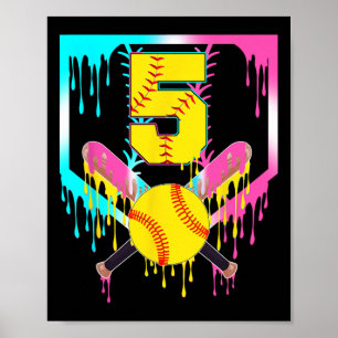5. Geburtstag Softll Home Plate Tropf Eiscreme 5 J Poster