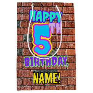 5. Geburtstag: Spaß, Urban Graffiti Inspiriert Loo Mittlere Geschenktüte