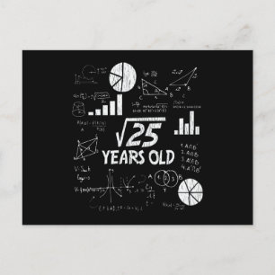 5. Geburtstag Square Root Mathe 5 Jahre Altes Tage Postkarte
