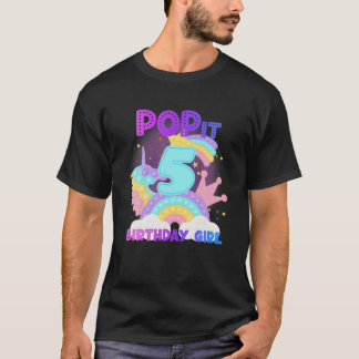 5. Geburtstags Unicorn Fidget Pop It Birthday Girl T-Shirt