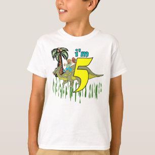5. Geburtstagsdinosaurier des Jungen T-Shirt