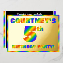 5. Geburtstagsparty — Spaß, Regenbogenspektrum "5"