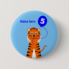 5. Geburtstagstiger, niedlicher Name Button